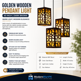 Wooden pendant light for home decoration Modernmartpk