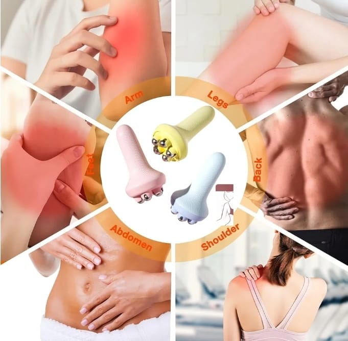 360 Roller Manual Hand Massager Handheld Massage Ball Full Body Pain Relief Neck Back Shoulder Leg And Foot