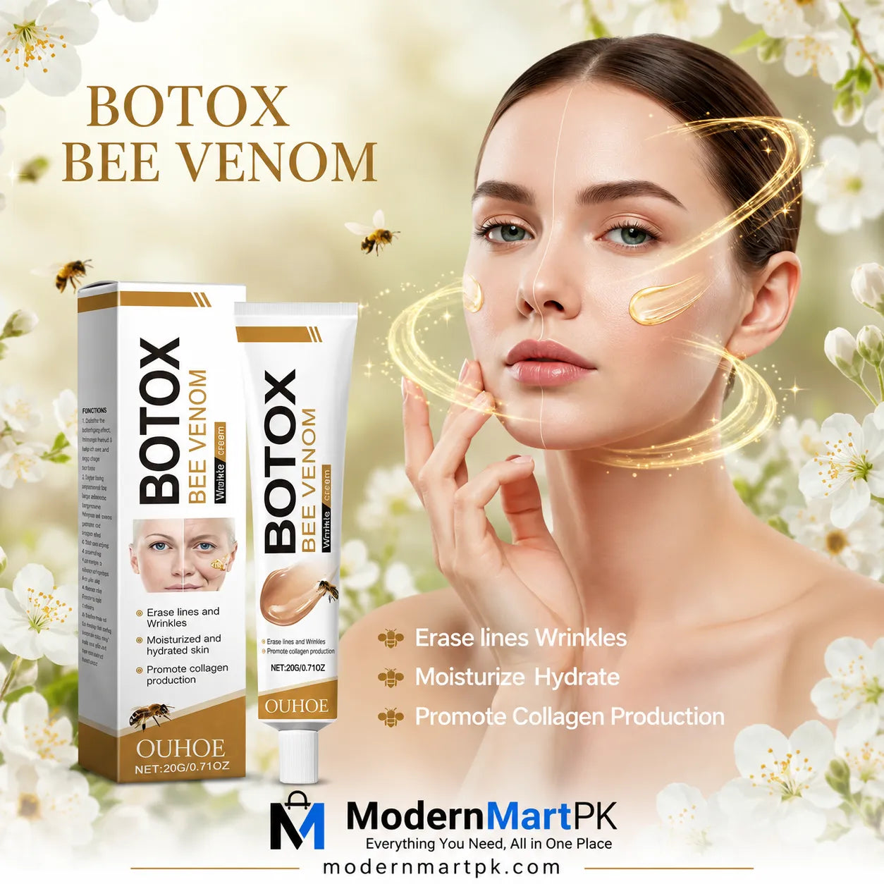 Bee Venom Wrinkle Cream Anti Aging Face Cream | Hydrating Moisturizer For Fine Lines, Wrinkles, Skin Firming & Brightening (20g)